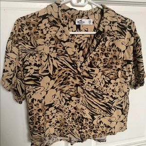 Hollister crop top aloha shirt